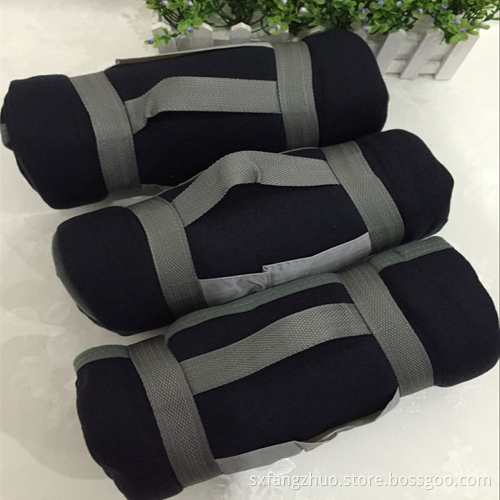 polyester plush fleece picnic blanket with handle